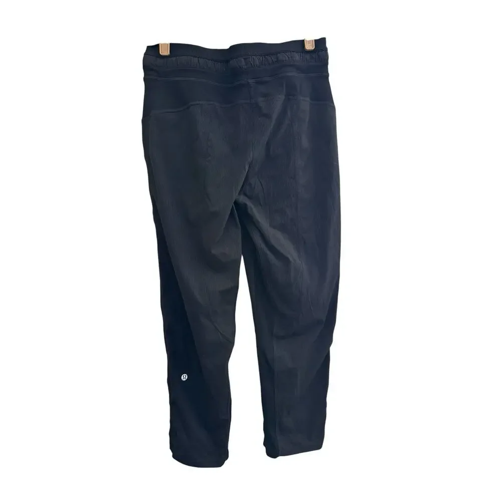 Lululemon Dance Studio Mid Rise Crop Jogger Pants 6 Black Drawstring #NE179